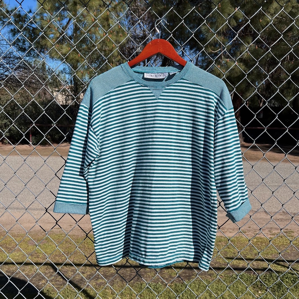 Vintage 90s Needle & Threads Striped T-Shirt